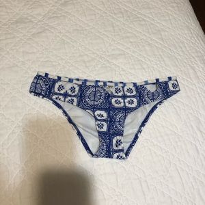 Blue tribal bikini bottoms